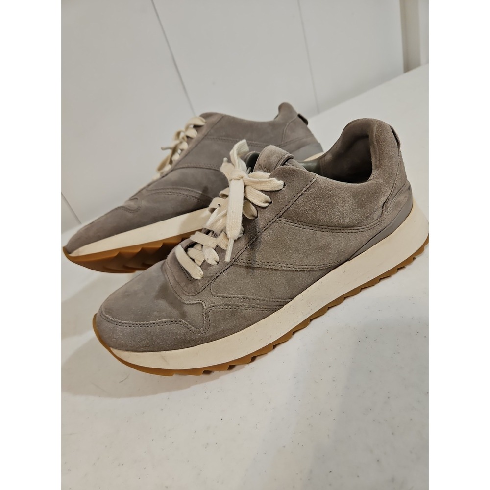Vince Edric Lace Up Sneakers Mens 9 Leather Gray Suede Casual Shoes (S205